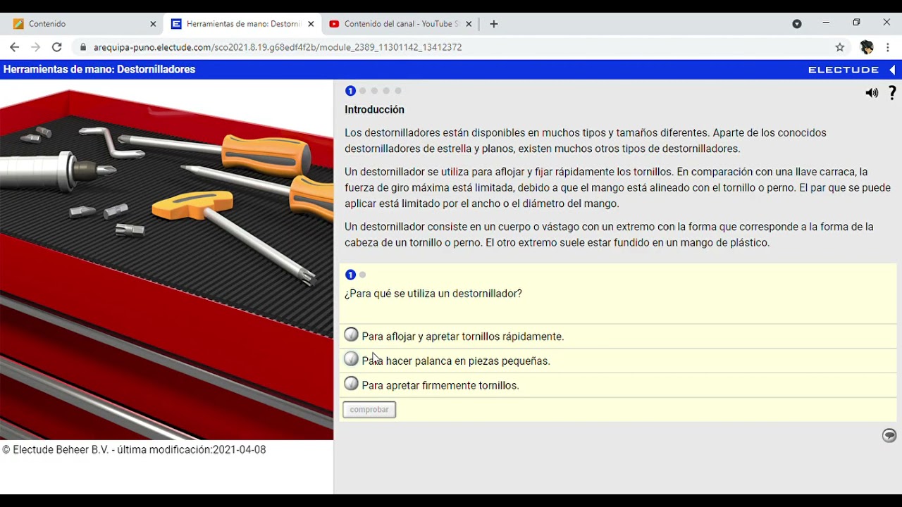 Electude herramientas de mano: Destornilladores