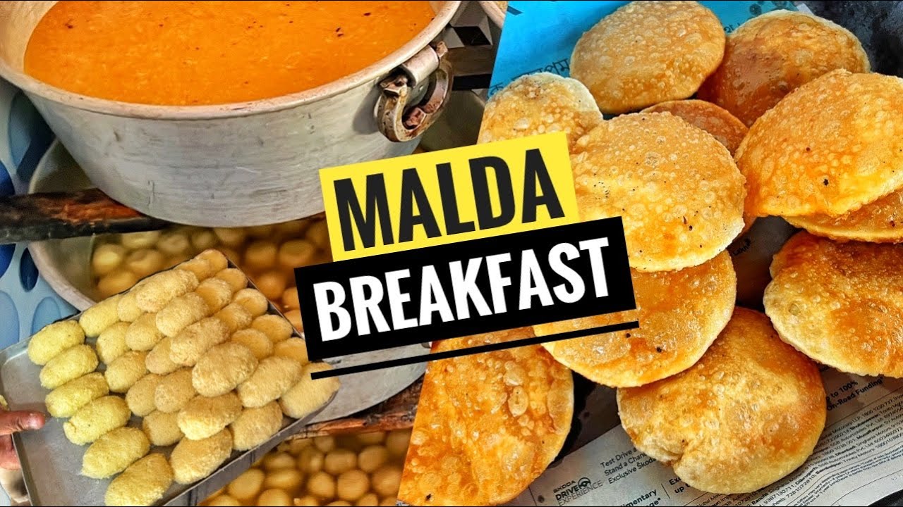 Awesome breakfast in Malda - Dal Puri, Paratha with Spicy aloo matar, kansat, Rasgulla | Malda food