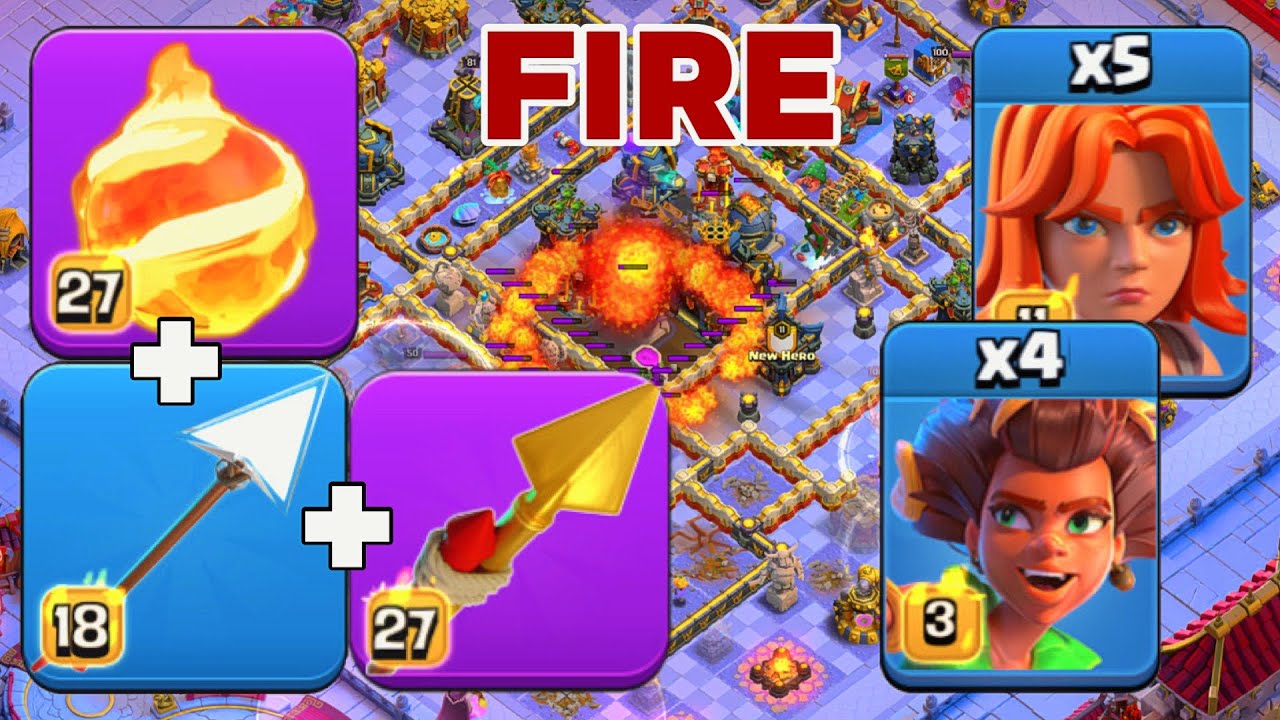 Unstoppable TH17 RC Trick Warden Fireball Root Rider Valkyrie Attacks!