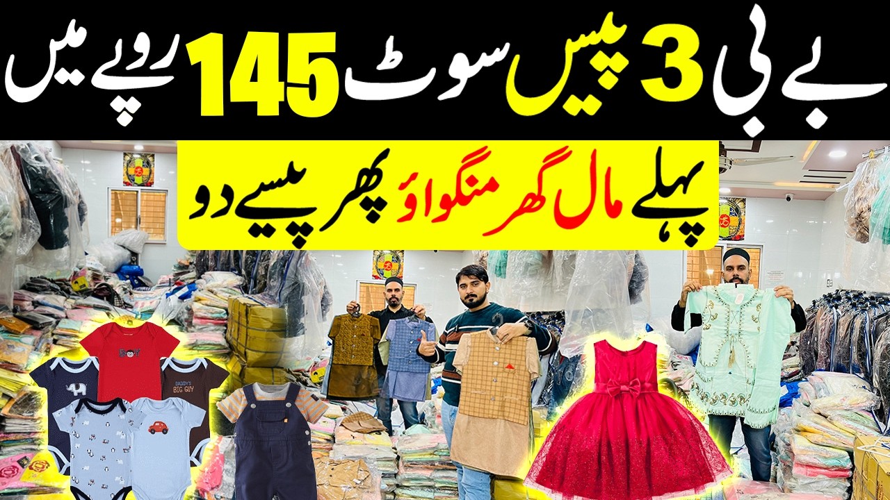 Faisalabad Baby 3 Piece Suits & Tracksuits Wholesale Market | Boys Tracksuits | Ladies Frocks