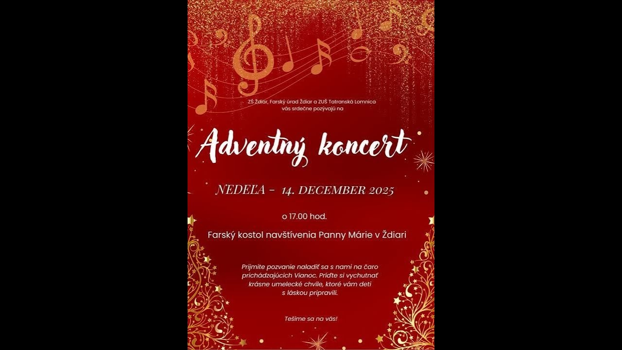 Ždiar, 14.12.2025, 17:00 - Adventný koncert