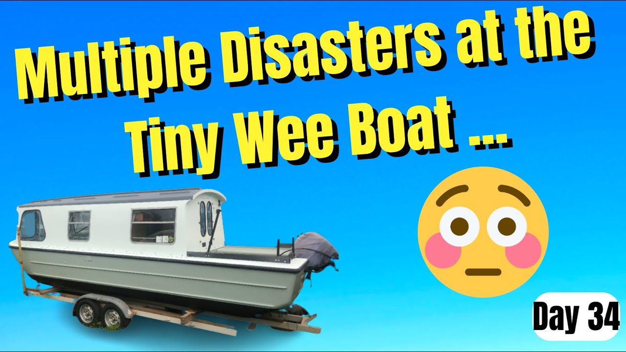 One DISASTER after another on our TINY HOUSEBOAT - Renovation Day 34