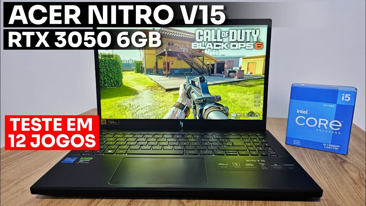 Testei 12 JOGOS no ACER NITRO V15 com RTX 3050 6GB