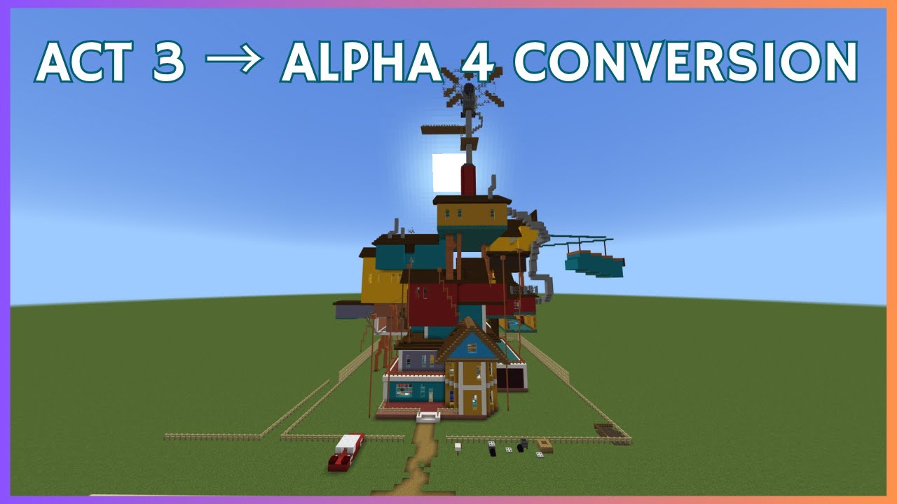 Minecraft Tutorial: How To Make Hello Neighbor Alpha 4! (Act 3 Conversion)