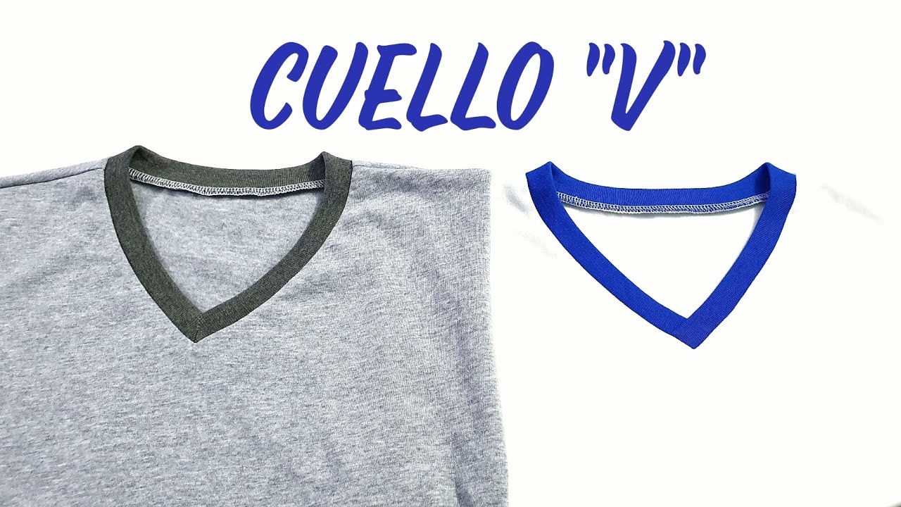 Como coser CUELLO "V" de Playera o remera. 2 Técnicas
