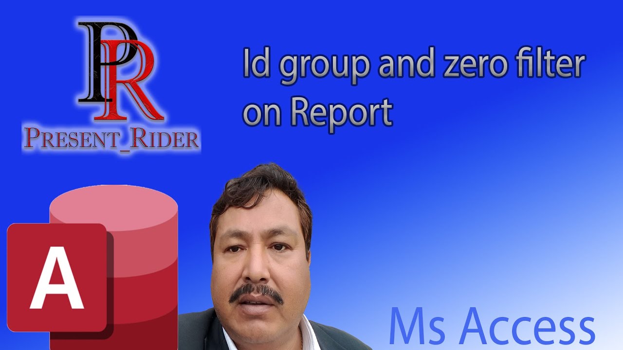 Id group & zero filter on MS Access 2016 Report