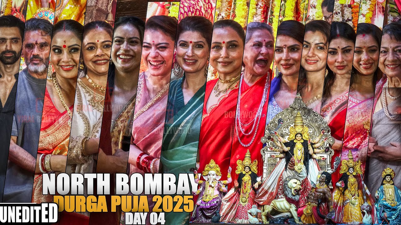 UNCUT - North Bombay Durga Puja 2025 | DAY 04 | Priyanka Chopra, Kajol, Rani, Twinkle, Jaya, Suniel