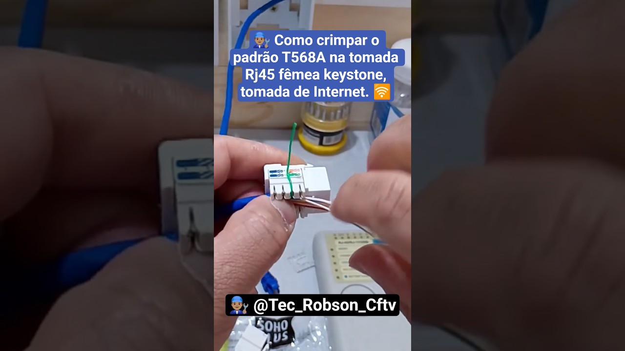 Como crimpar cabo de rede RJ45 f&ecirc;mea - keystone / jack de rede #tomada #rj45 #caboderede #internet