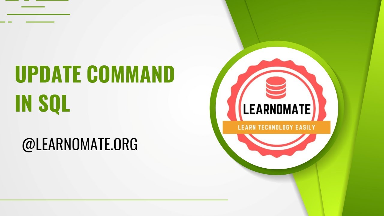 Update Command in SQL | Learnomate Technologies