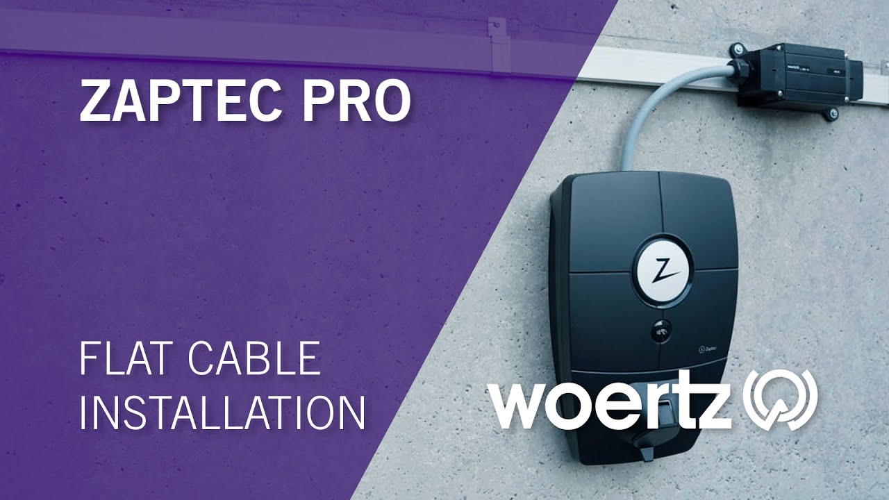 Woertz // E-Mobility // Flat cable system for charging stations // Zaptec Pro Wallbox