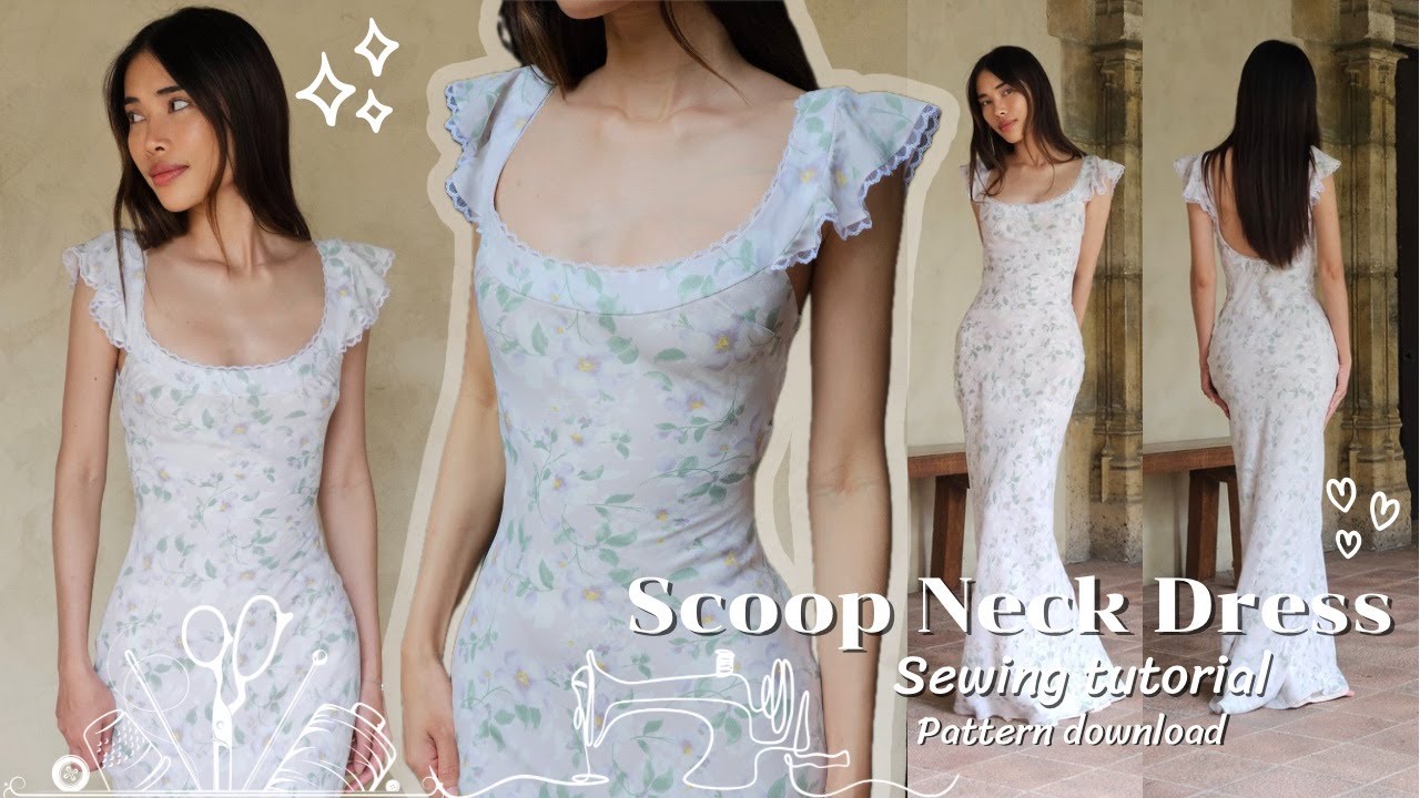 Scoop Neck Dress Sewing Tutorial + Pattern Download
