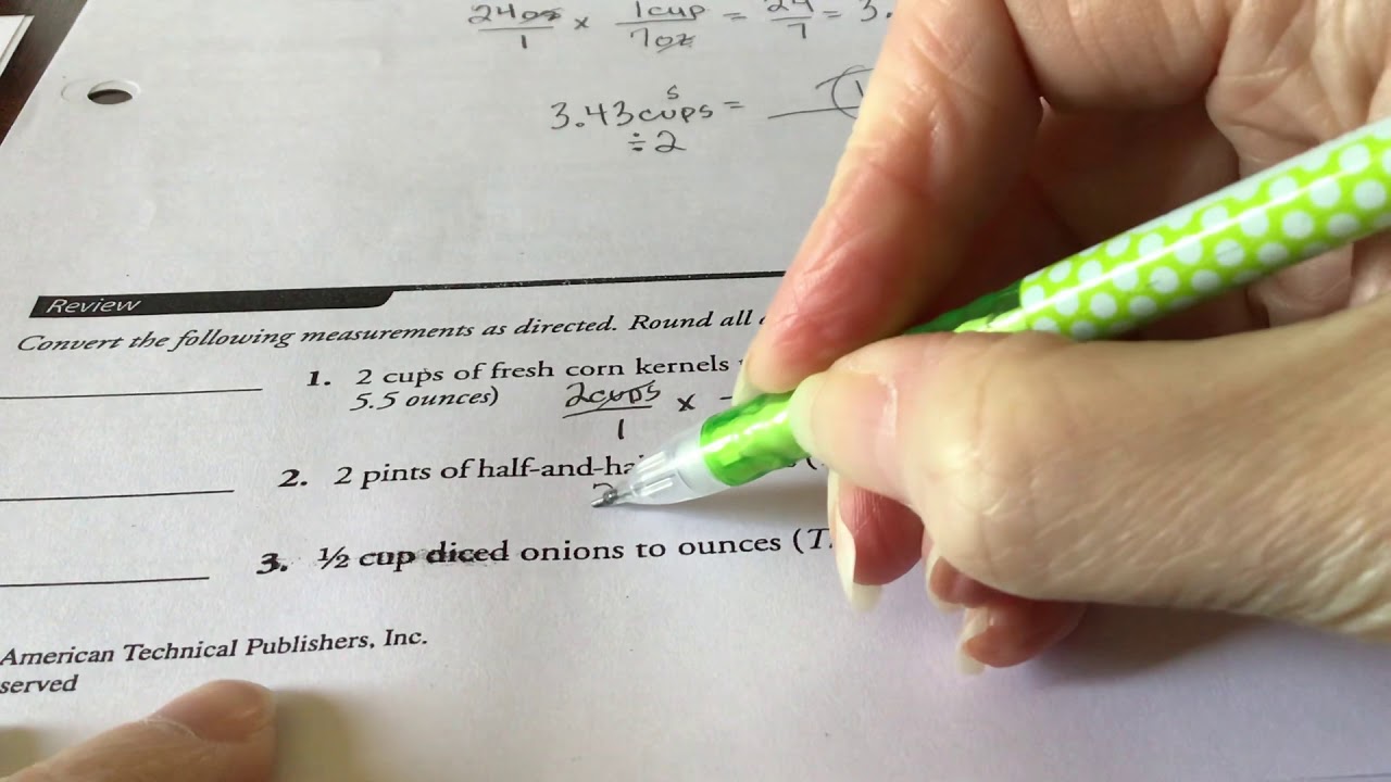Watch Second - Converting Between Volume and Weight Measurements