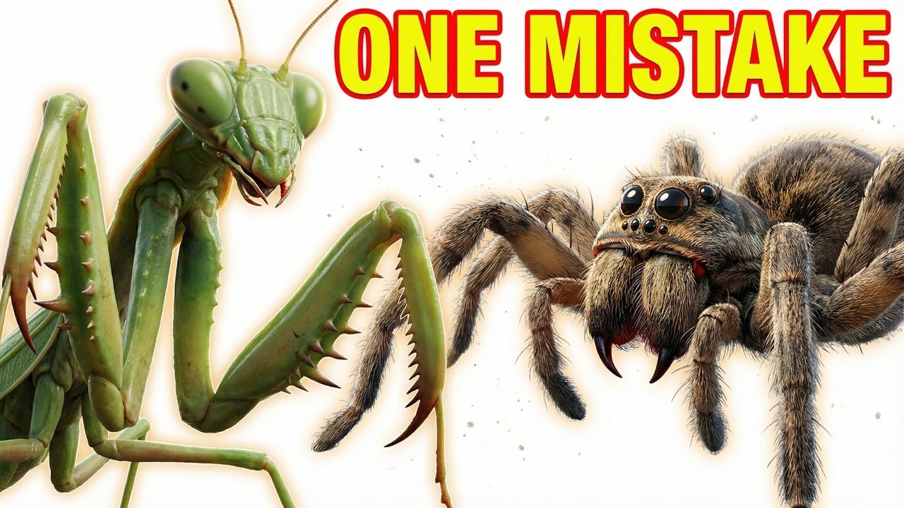 Praying Mantis vs Wolf Spider
