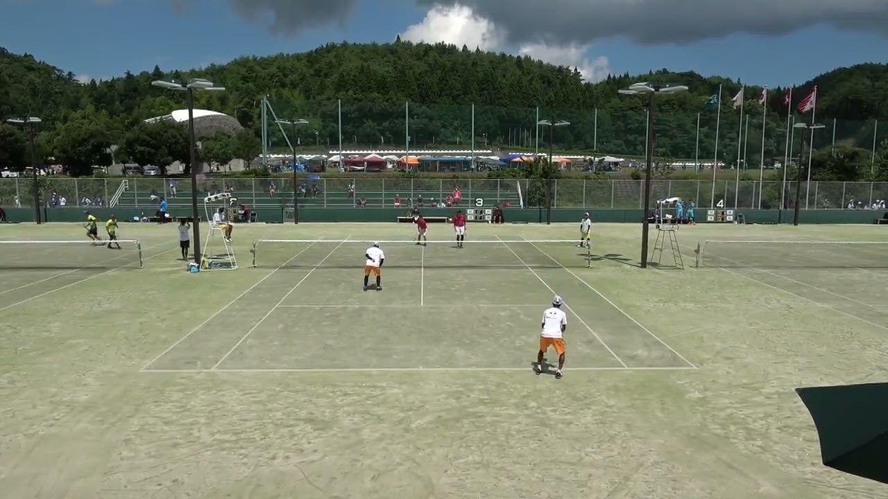 2021年IH ソフトテニス 男子個人1回戦 播磨拓海・松島巧実 上宮(大阪) vs 小川真之介・葛巻航大 岩手(岩手)