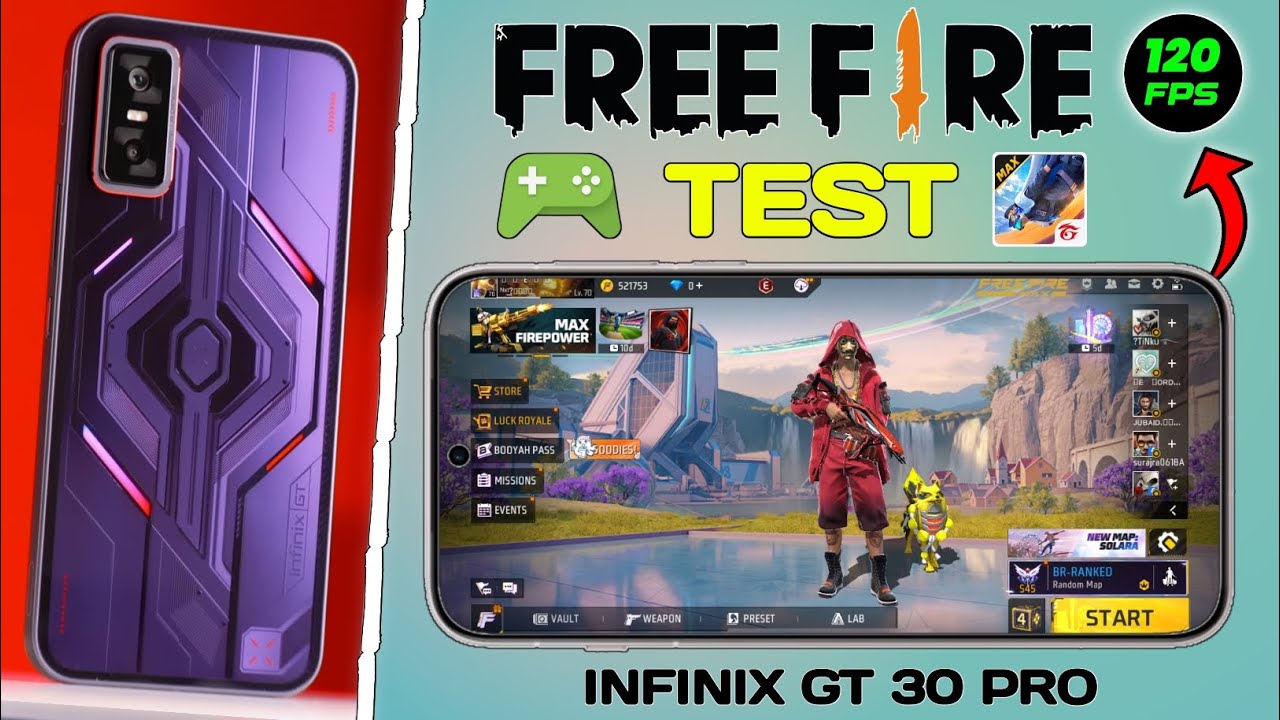 Infinix GT 30 Pro Free Fire Test // With 120.FPS // Infinix GT 30 Pro Free Fire Gameplay