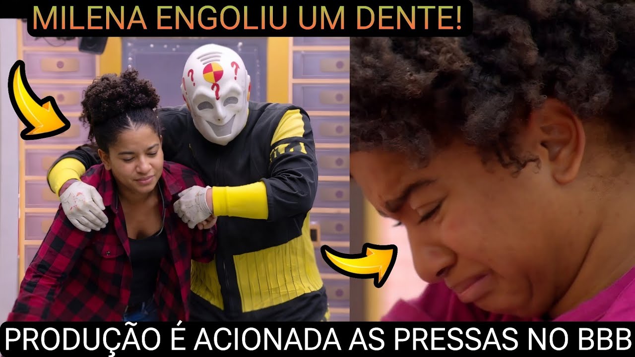 BBB 26: 🚨TRAG&Eacute;DI4 AGORA NO BBB! MILENA &Eacute; SOCORRIDA AS PRESSAS AP&Oacute;S DENTE QUEBRAR E ELA ENGOLI
