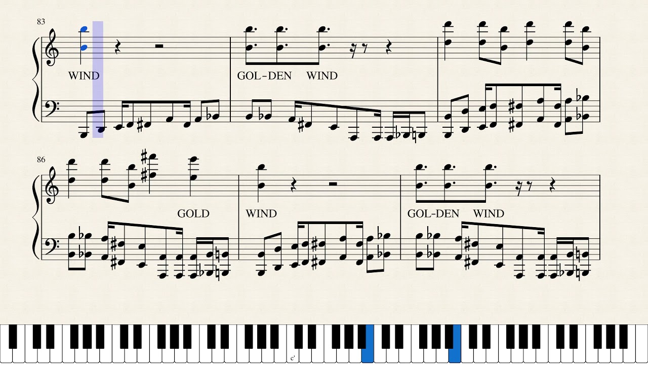 Il Vento D'Oro (Golden Wind) - Piano Arrangement