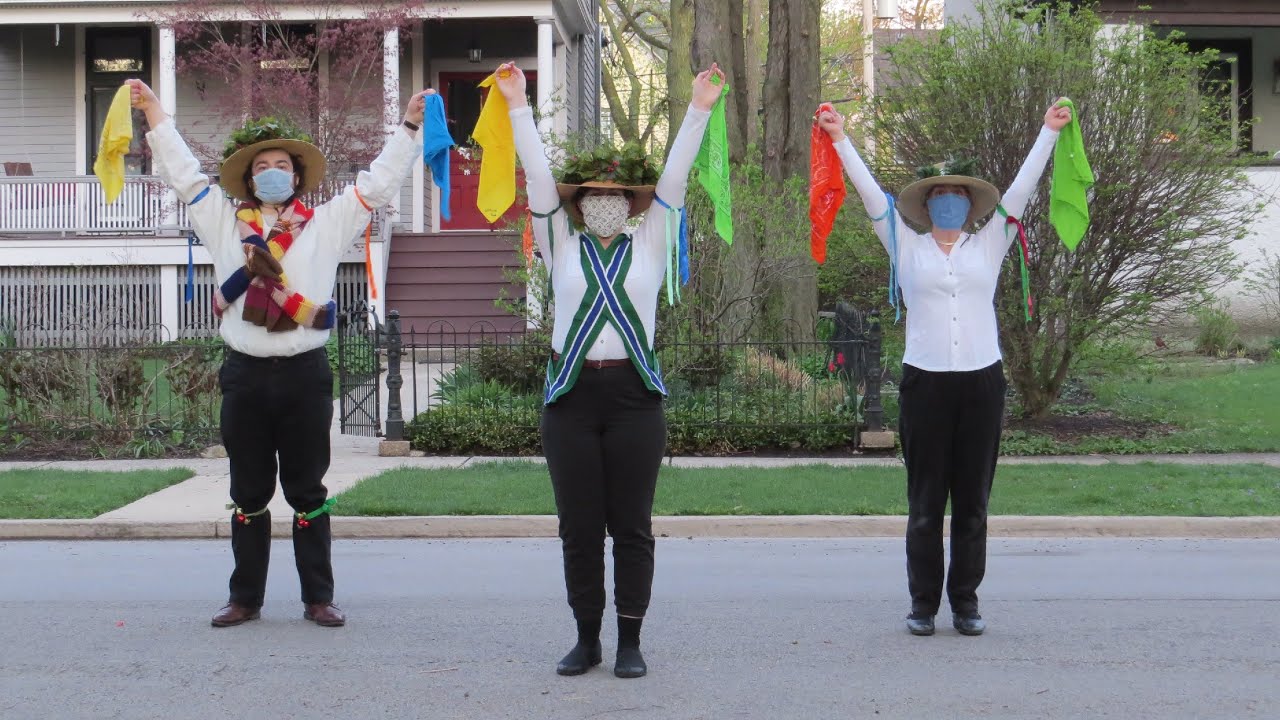 Quarantine Morris dancing at sunrise for May Day 2020