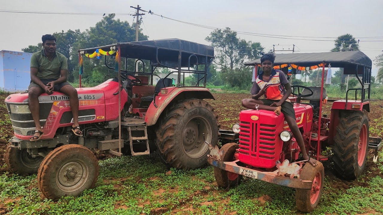 Mahindra Arjun novo 605S and Mahindra 415 di tractor goes to 9point cultivator performance farmland