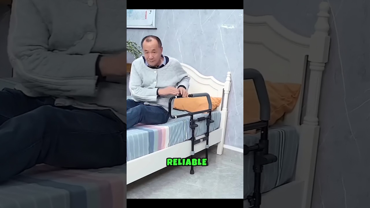 Safety Bed Rails for Elderly Adults: Adjustable Bed Cane with Storage & Motion Sensor Light |
