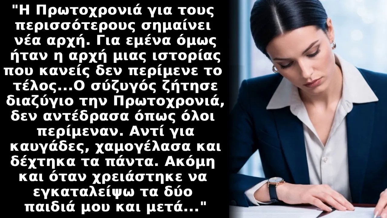 Την Πρωτοχρονιά ζήτησε διαζύγιο, Χαμογέλασα, Δέχτηκα τα πάντα, εγκατάλειψα τα 2 παιδιά μου και τό