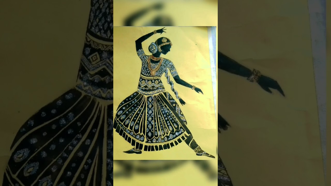 How to draw a girl with classical dance drawing .