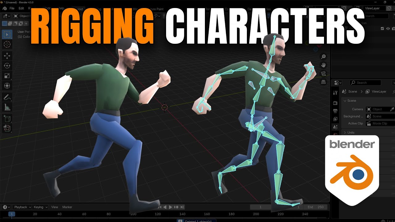 Простая оснастка с использованием RIGIFY в Blender