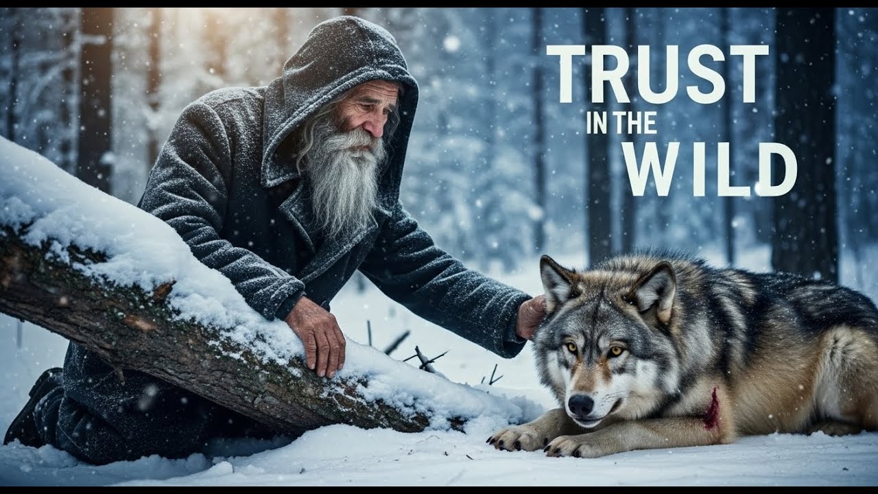 Brave Old Man Saves Injured Wolf