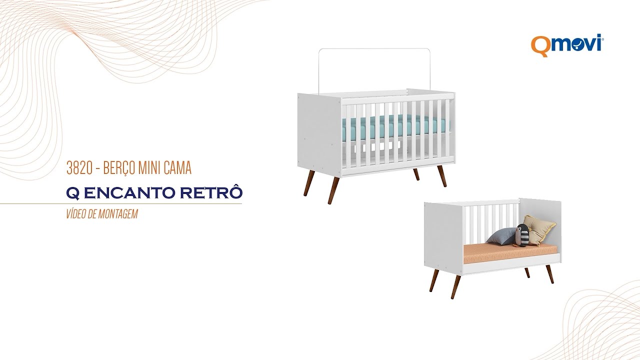 Qmovi | 3820 - Berço Mini Cama Q Encanto Retrô | Montagem de Produto