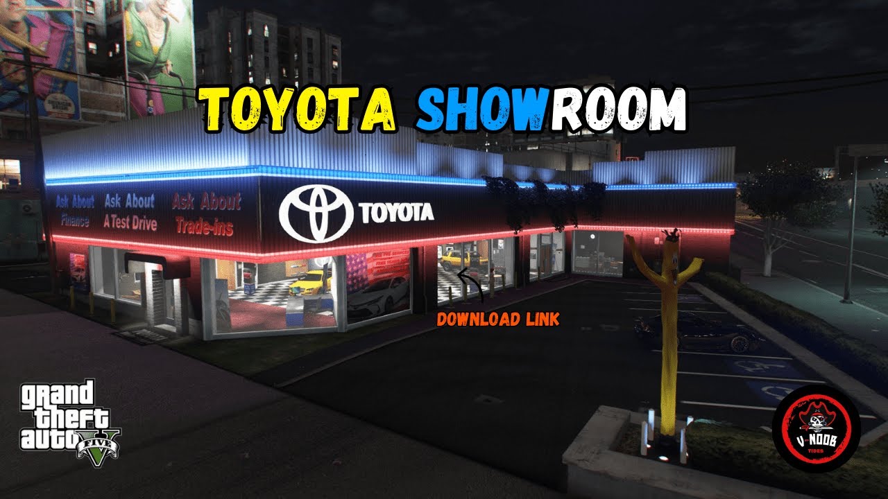 TOYOTA SHOWROOM MOD WITH WORKING MOD IN GTA5 | GTA5 MODS | HINDI/URDU | DOWNLOAD LINK | V NOOB TIDES