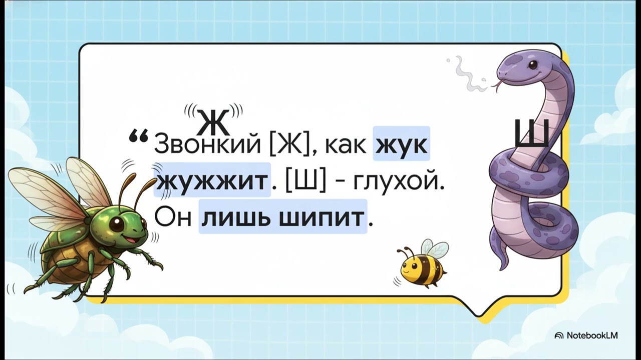Парные звонкие и глухие согласные звуки. 1 класс