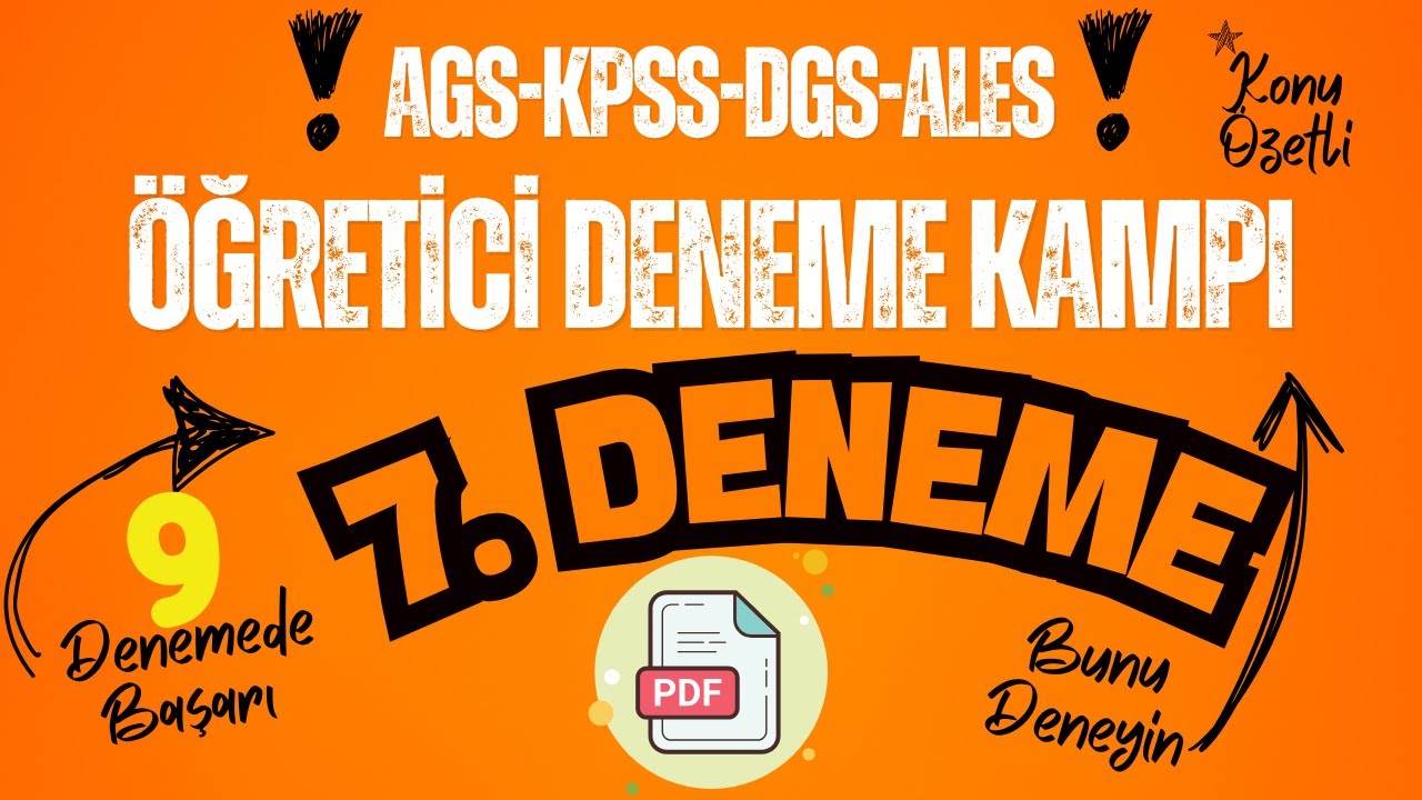 ÖĞRETİCİ DENEME 7-FULL VERSİYON #ags #dgs #kpss #ales #matematik