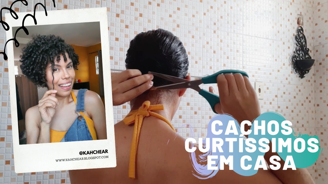 COMO CORTAR CABELO CACHEADO CURTÍSSIMO EM CASA | Kahchear