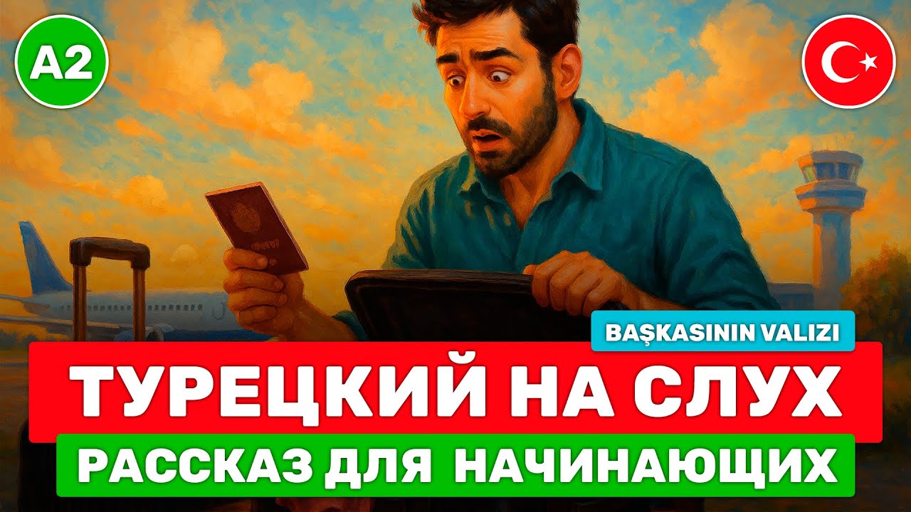 Простой рассказ на турецком для начинающих // Турецкий на слух с нуля // 👠 Başkasının Valizi (А2)