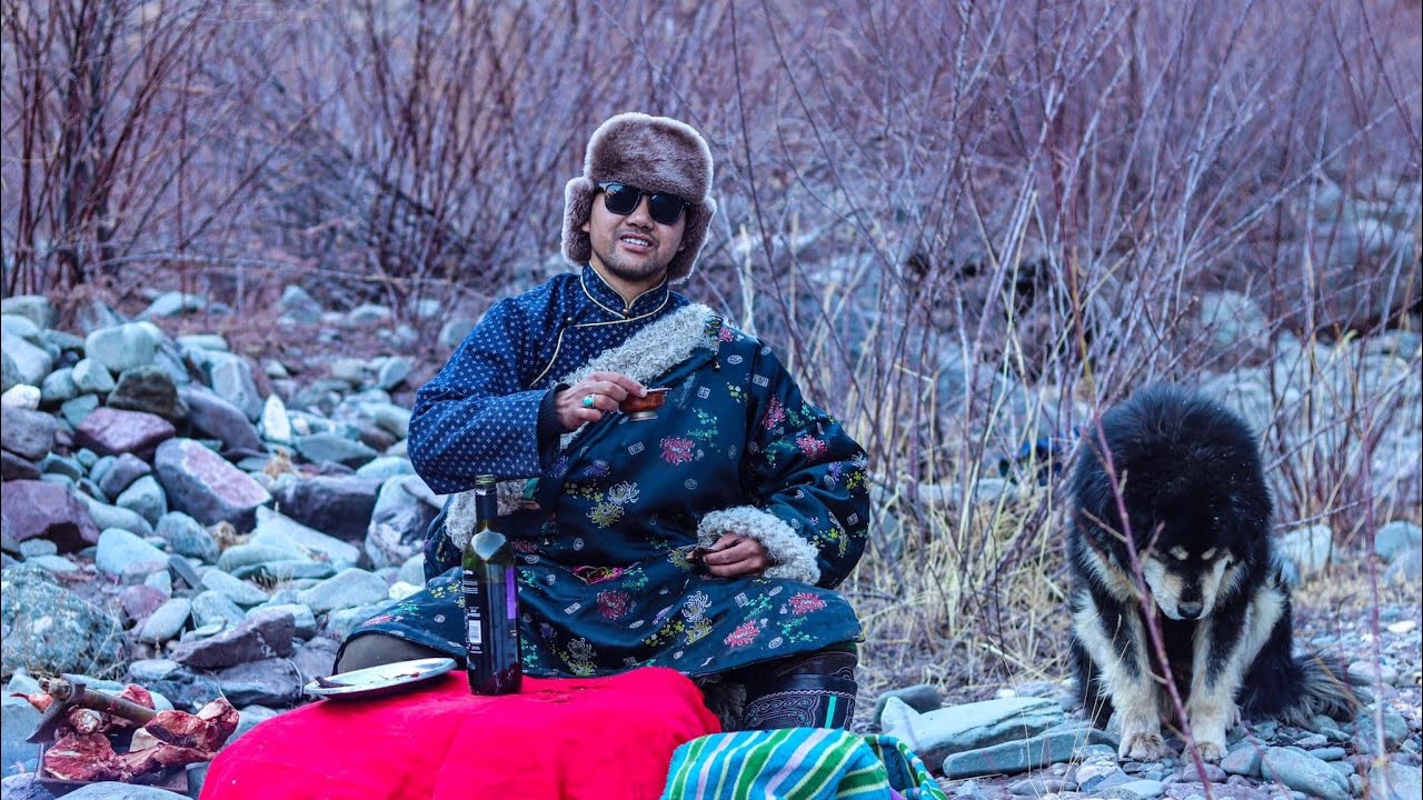 Primitive lifestyle of Ladakh tea horse trader on silk route, Ladakhi Rock lamb steak with yak ghee.