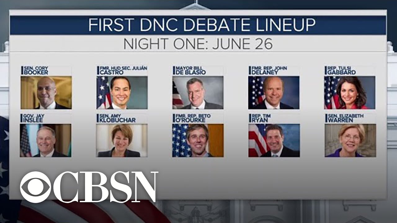 DNC unveils matchup of candidates for first primary debate