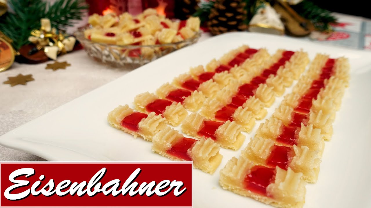 Eisenbahner Kekse | feine Marmeladenplätzchen mit Marzipan | klassisches Weihnachtsgebäck
