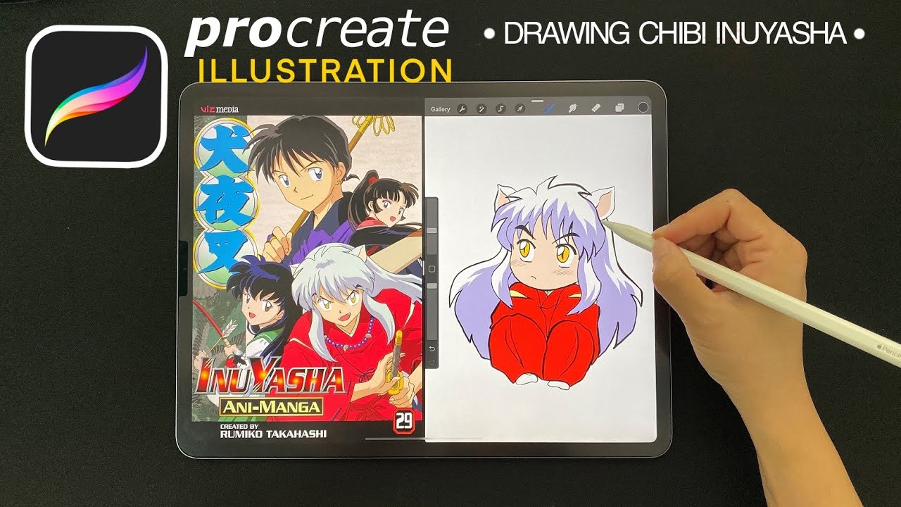 PROCREATE TUTORIAL: How to Draw Simple Cute Chibi - Inuyasha