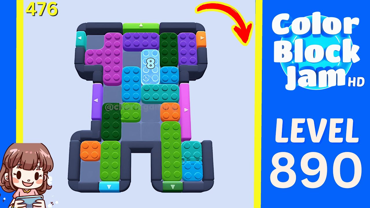 Color Block Jam Level 476 (890) Solution Walkthrough