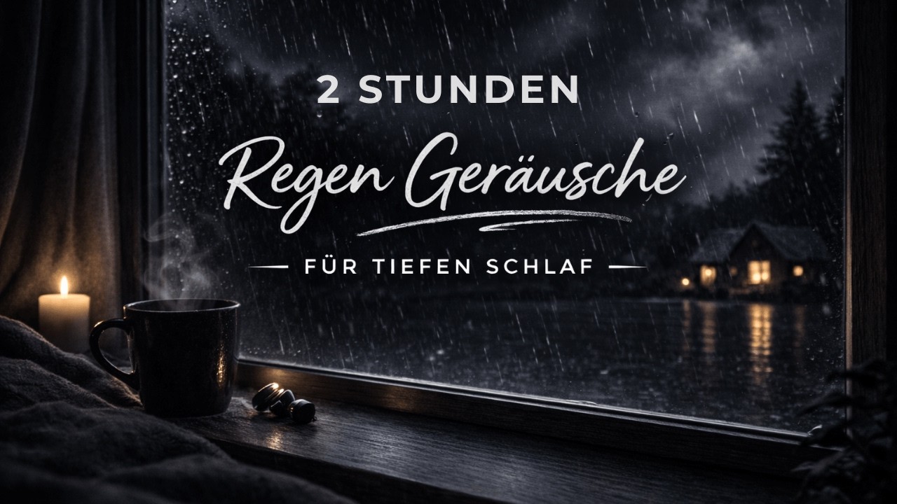 Regengeräusche zum Einschlafen – 2 Stunden | Schwarzer Bildschirm