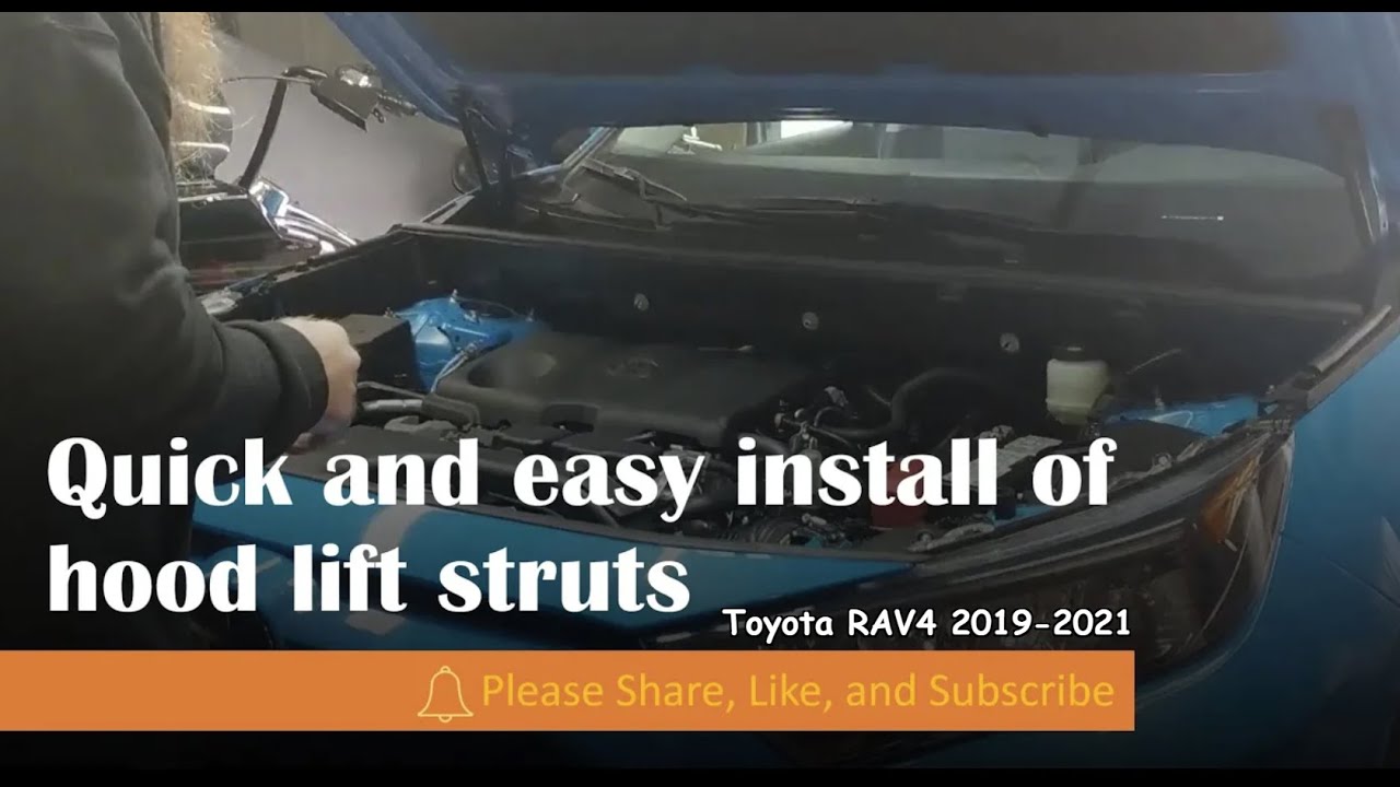 RAV4 2019-2022 гг. - Установка стоек поддержки капота. (ЛЕГКО!! Переоборудование в капот)