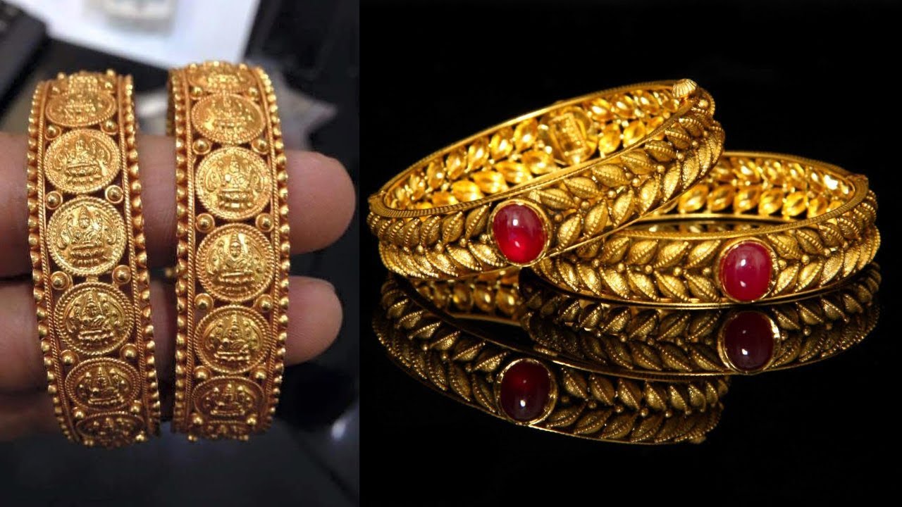 Latest 22k Gold Designer Pearl Bangle Designs