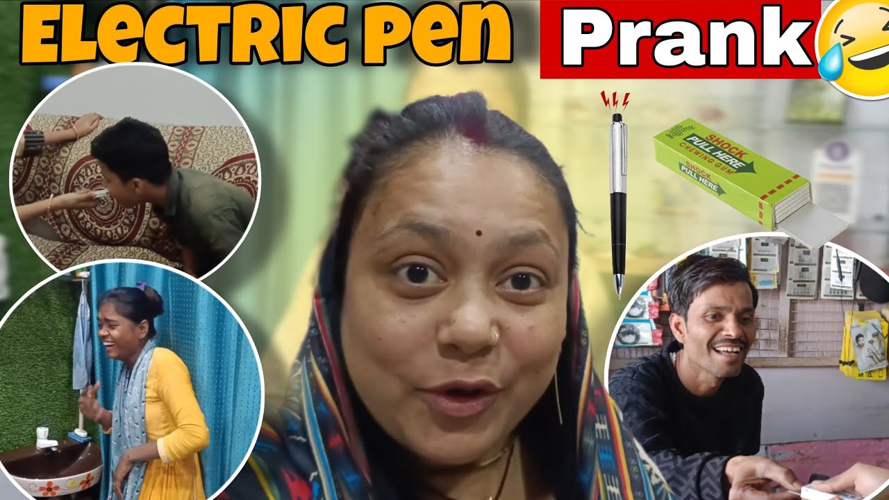 Electric pen prank on Family 😂🤣||Shalu Mudgal 