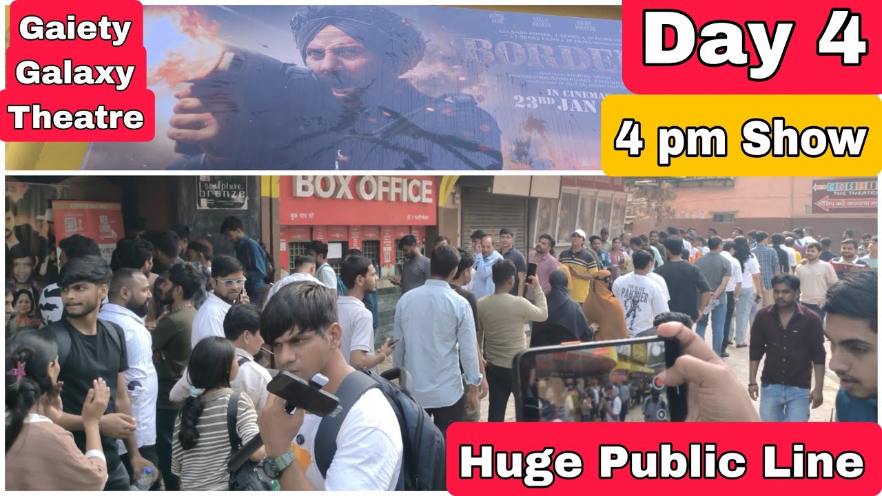 Border 2 Movie Huge Public Line Day 4 Housefull Show At Gaiety Galaxy Theatre In Mumbai