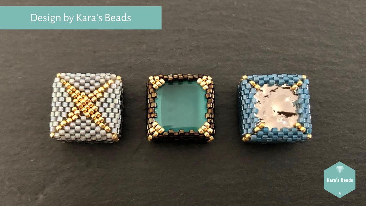 Bezel No. 4 | 15x15x8 mm Tile Cabochon | How to bead around mosaic tile