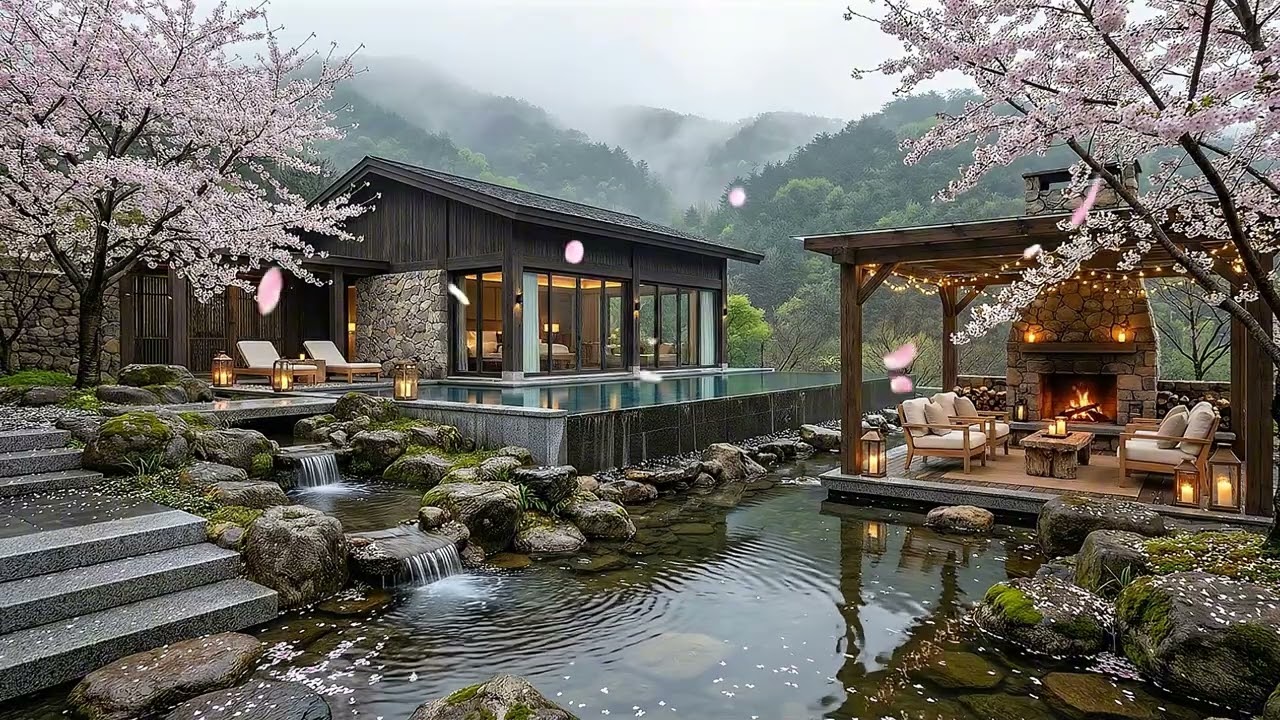 Gentle Jazz Villa in Spring Forest - Peaceful Jazz Piano Music for Calm Mind