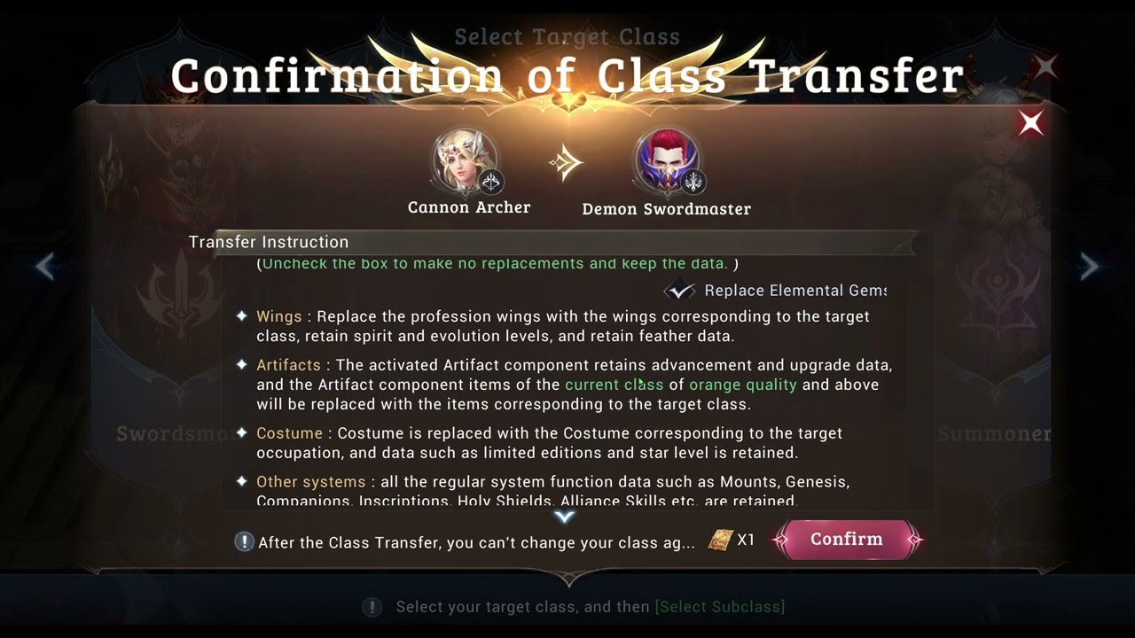 MU ORIGIN 3 -  How to Class Transfer