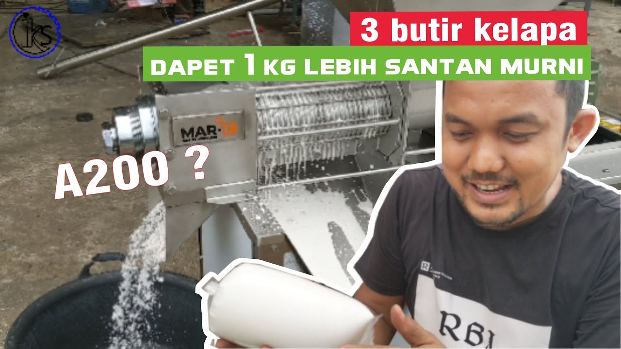 Pengetesan dengan 3 butir kelapa Mesin Santan A200