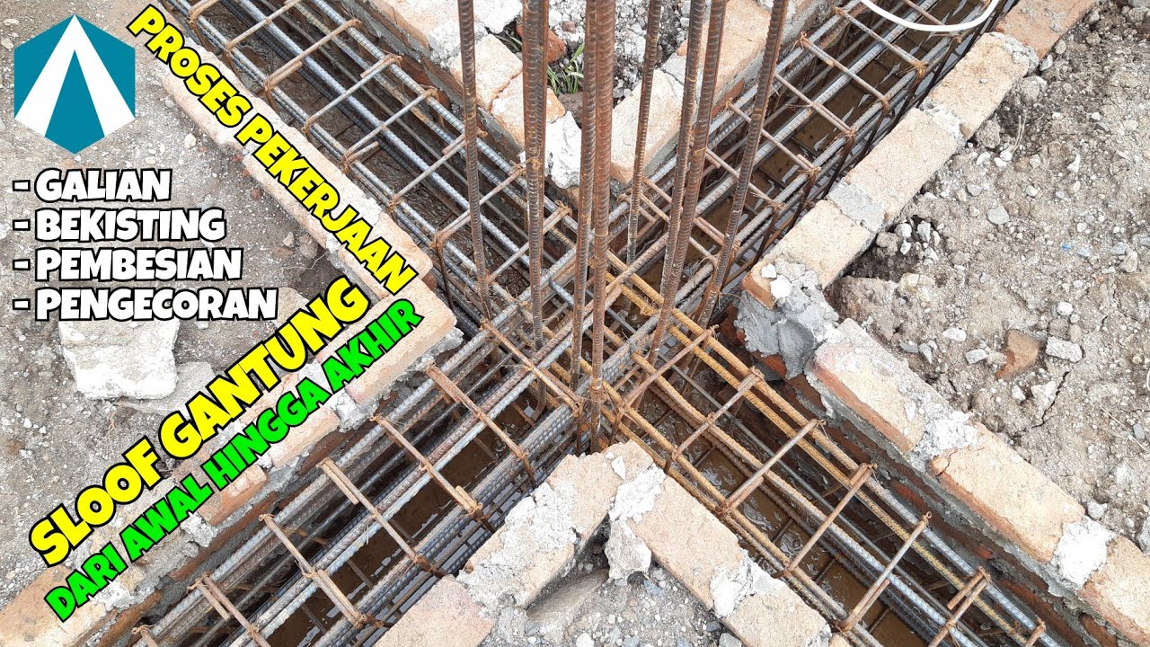Pekerjaan sloof beton dari awal hingga akhir || sloof gantung || sloof tanpa pondasi batukali