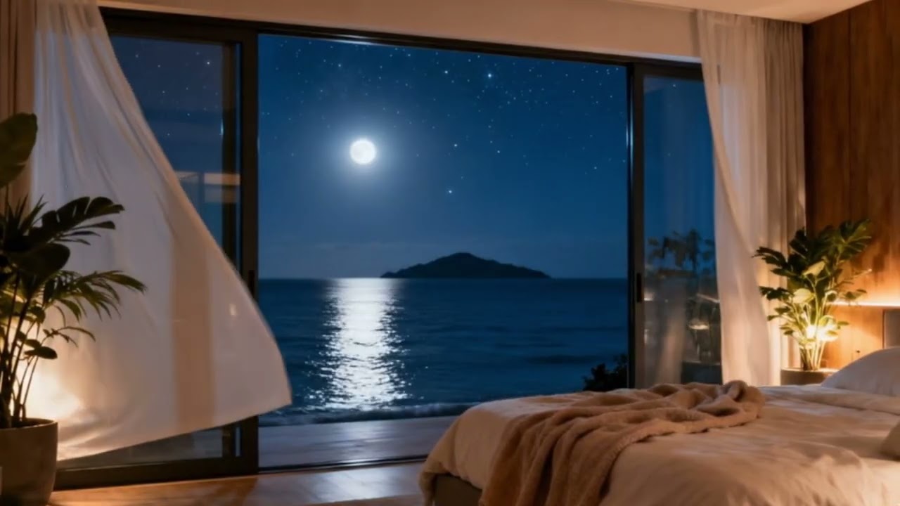 Deep Sleep Ambient 🌙 Ocean Night Bedroom | Seamless Loop for Fast Sleep